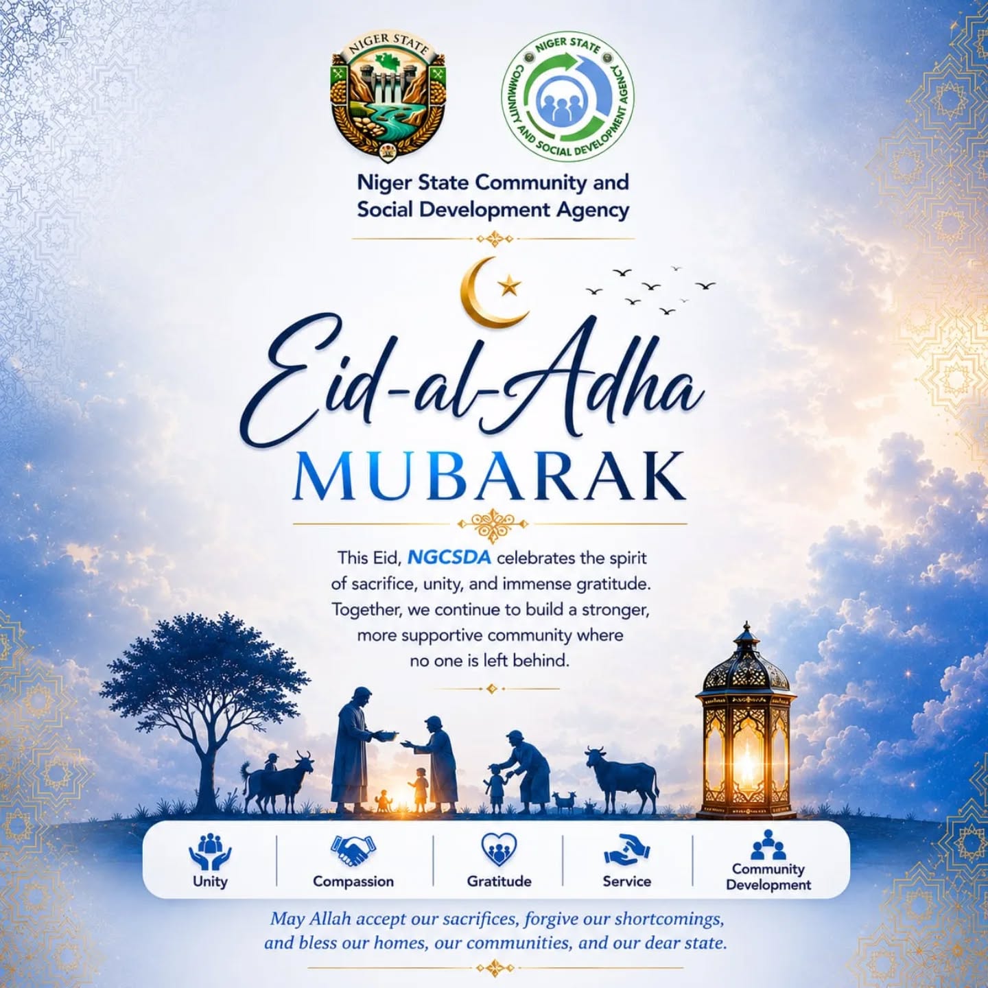 From all of us at @nigerstatecsda, we wish you a Happy Eid-El-Adha

#ngcsda #Bagocares #sallah